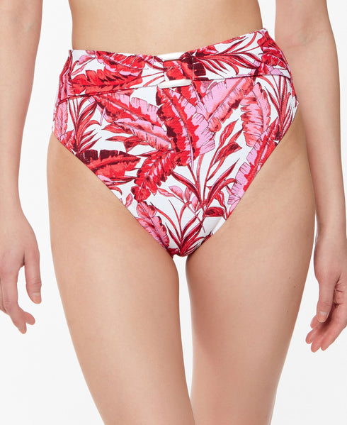 Printed Paradiso Palm High-Waist O-Ring Bottoms